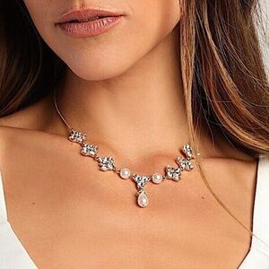 Lulus Inclined To Shine 14kt Gold & Pearl Choker Necklace